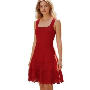 ALAIA  knit red sleeveless dress